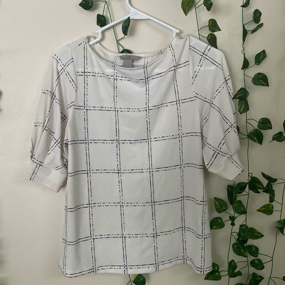 White Checkered Blouse